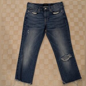 Lucky Brand Blue Distressed Cropped Jeans